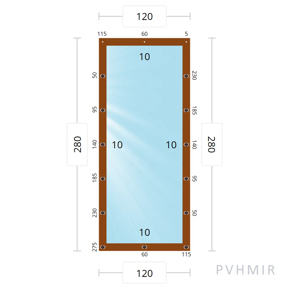 Мягкое окно 120x280 см, для веранды, беседки Soft Windows купить в Мытищах